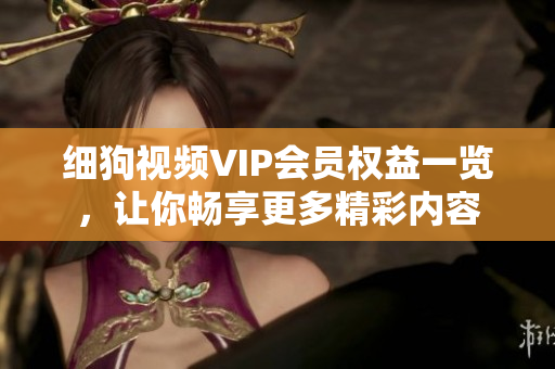 细狗视频VIP会员权益一览，让你畅享更多精彩内容