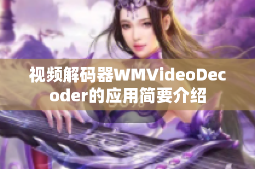 视频解码器WMVideoDecoder的应用简要介绍