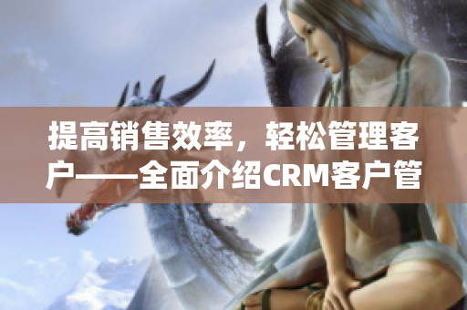 提高销售效率，轻松管理客户——全面介绍CRM客户管理系统