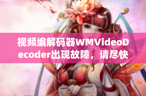 视频编解码器WMVideoDecoder出现故障，请尽快修复(1)